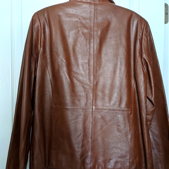 🤎Women's Milk Chocolate Brown Leather Jacket🤎 - Picture 4 of 6